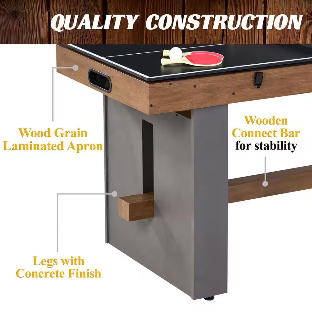 Urban Collection 54 In. 3-In-1 Combination Game Table with Air Powered Hockey, Foosball and Table Tennis