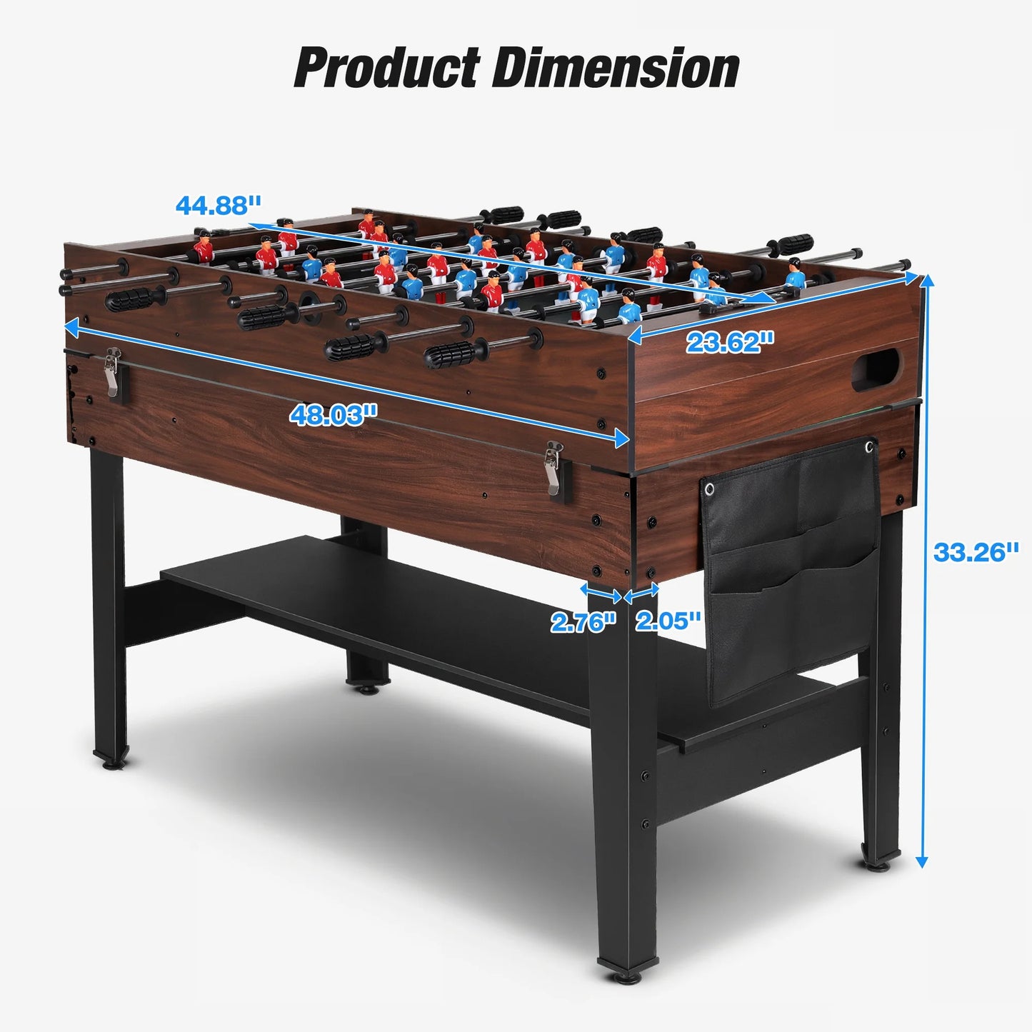 4 in 1 Game Table with Ping Pong, Air Hockey, Foosball, Pool, 48'' Multi Game Table with All Accessories & Storage, Combo Game Table for Adults Kids Family Home Game Room