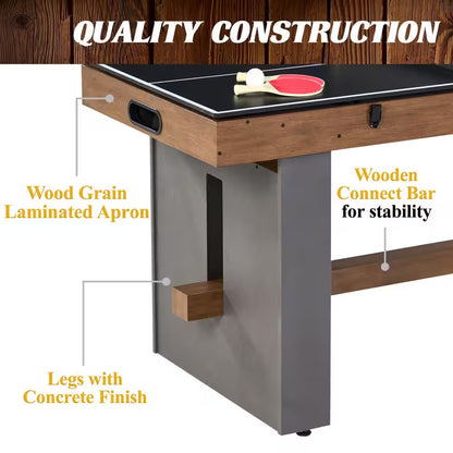 Urban Collection 54 In. 3-In-1 Combination Game Table with Air Powered Hockey, Foosball and Table Tennis