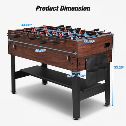 4 in 1 Game Table with Ping Pong, Air Hockey, Foosball, Pool, 48'' Multi Game Table with All Accessories & Storage, Combo Game Table for Adults Kids Family Home Game Room