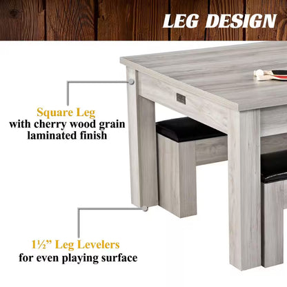 Monteray 7' Drop Pocket Pool Table, 3-In-1 Dining Top and Table Tennis with Game Accessories