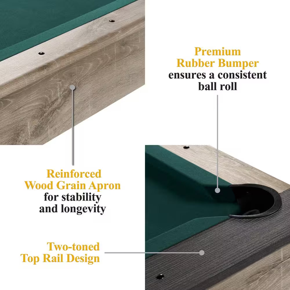 Westmont 7 Ft. Pool Table, 3-In-1 Dining Top and Table Tennis with Game Accessories and Rolling Storage Caddy