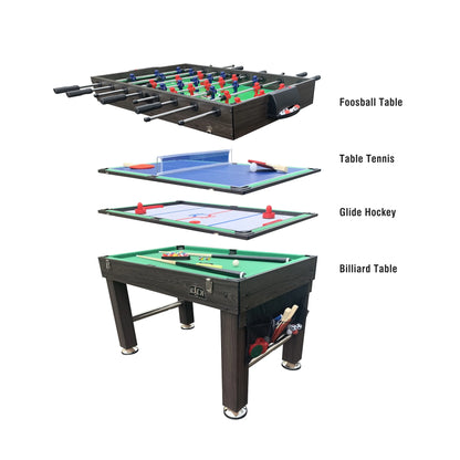 Tetrad 55" 4-In-1 Multi Game Table (Brown)
