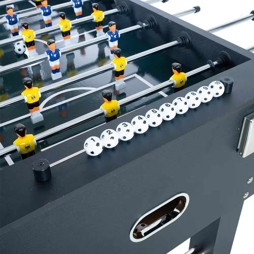 54.5 In. Foosball Table Soccer Game Table for Home Family Game Night - Includes 4 Balls and Cup Holder
