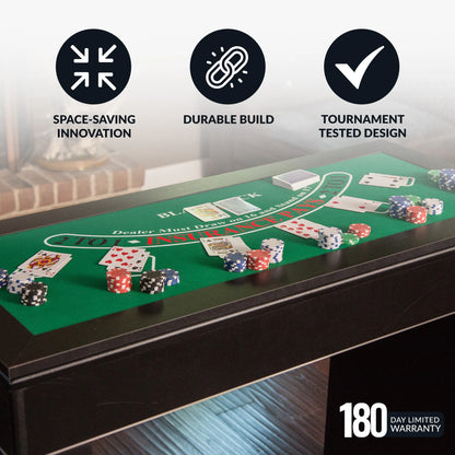 Monte Carlo 4-In-1 Multi Combo Game Table Set, Roulette, Blackjack, Craps