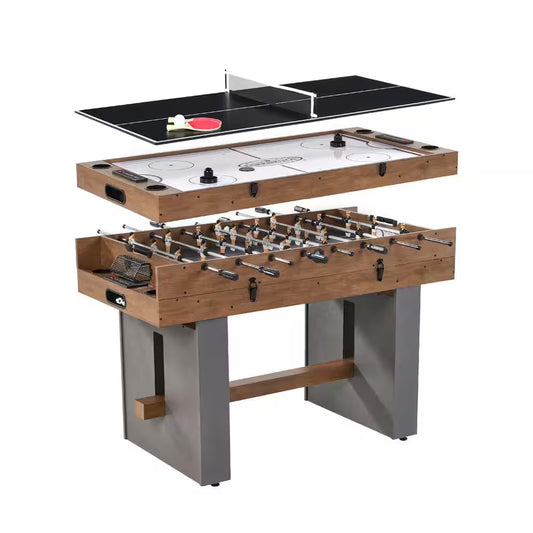 Urban Collection 54 In. 3-In-1 Combination Game Table with Air Powered Hockey, Foosball and Table Tennis