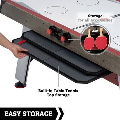 66" Air Hockey with Table Tennis Top and LED Scorer